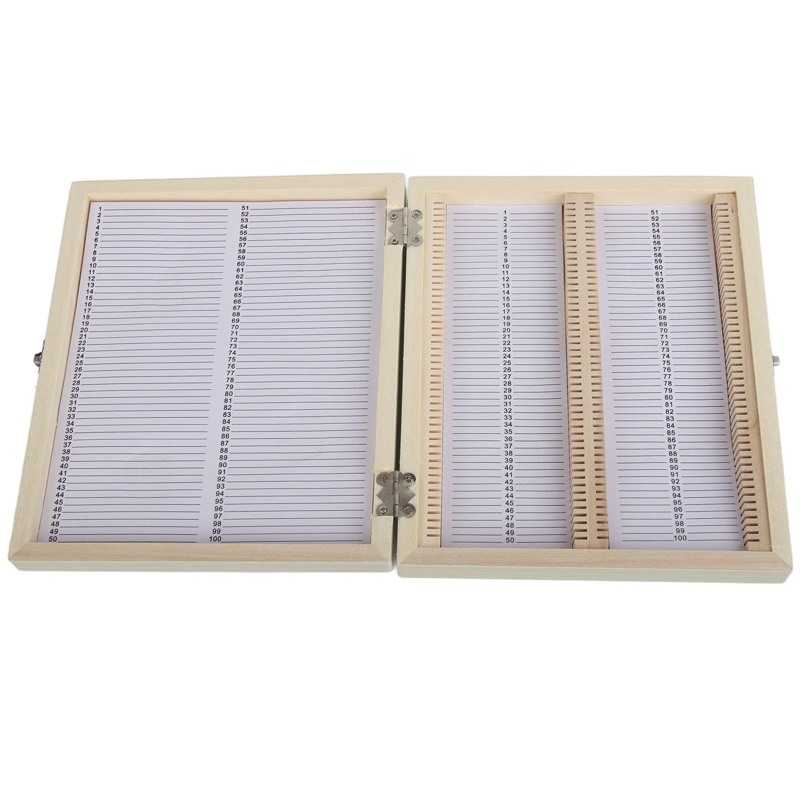 ▽木製プレパラートケース 20箱セット スライドガラス 100枚収納 50枚